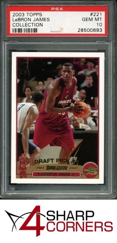 2003 TOPPS COLLECTION #221 LeBRON JAMES RC CAVALIERS PSA 10