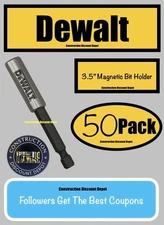 50 Pack DeWalt Tough Grip Impact 3" Magnetic Bit Tip Holder Extension