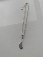 Collana a catena in acciaio Argentato pendente Cuore Sacro
