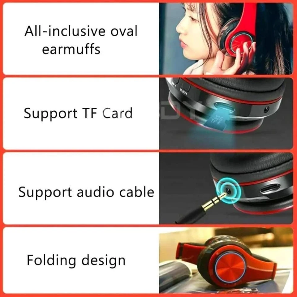 Wireless Bluetooth Gaming Headset – Foldable Over-Ear Headphones with Mic - Image 3 of 4