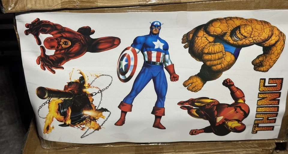 (20 piezas) Calcomanía de pared pelar y pegar RoomMates Marvel Wolverine Heroes Thing Foto 2 de 2