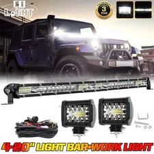 20inch Led Light Bar Spot Flood Combo 4 Pods Offroad For Jeep Truck Suvwiring