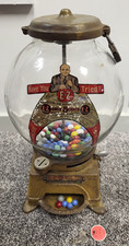 AD-LEE 5 CENT E-Z GUMBALL MACHINE 1908 CAST IRON GLASS GLOBE WITH KEYS KILLER$$$