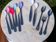 Vintage Gerber Soft Bite Baby Spoons Lot Oneidacraft Chateau Fork Sanitoy Set