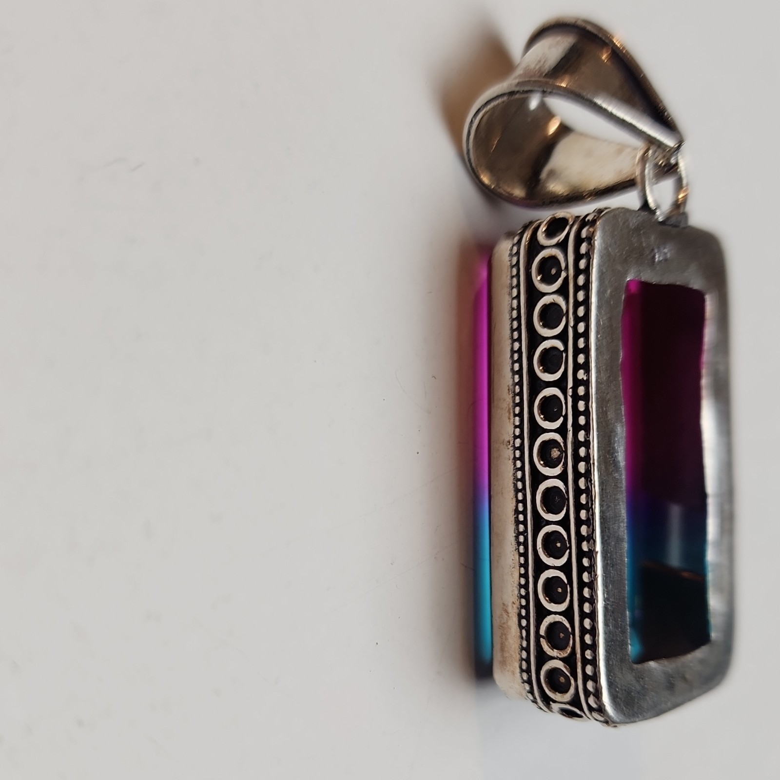 Sterling Silver 925 Rectangular Watermelon Tourma… - image 3