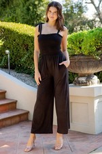 Women Smocked Bodice Jumpsuit-2 Color