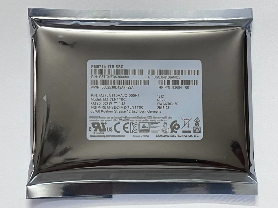 Samsung PM871b MZ-7LN1T0C 1TB SATA 2.5" SSD 6.0Gbps For HP Laptop P/N:936841-001 - Image 2 of 4