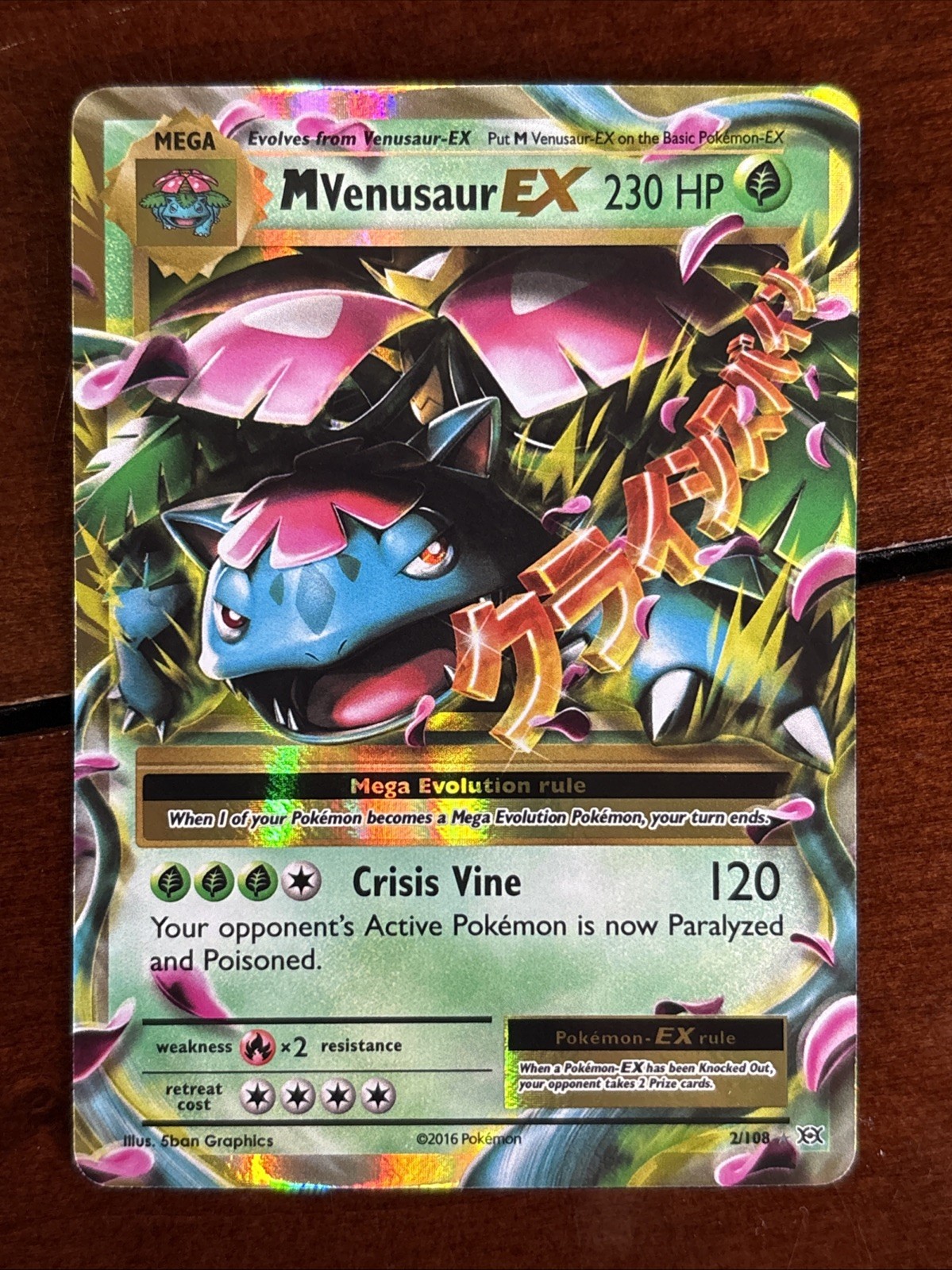 Pokemon XY Evolutions M Venusaur Ex 2/108 Holo Rare