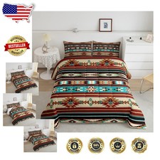Bohemian Queen Comforter 3-Piece Set Rustic Aztec Tribal Arrow Design