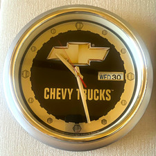 Chevy Trucks Chevrolet Bowtie Logo Wall Clock With Day-date Display