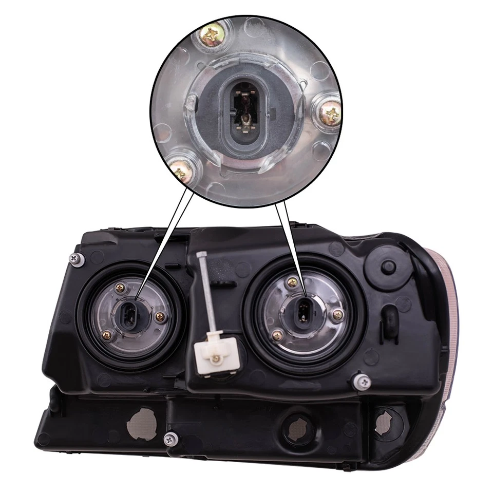 Fits 1999-2004 Grand Cherokee Headlight w/ Chrome Bezel Clear Park Light Set Foto 4 de 4