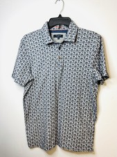 Ted Baker London Polo Golf Shirt  T  All Over Print Size 3 US M Gray Navy