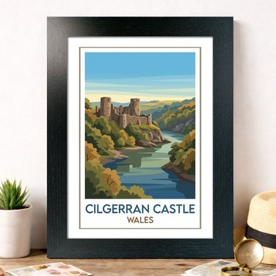 Cilgerran Castle, Wales Travel Poster Giclee Art Print 266-3