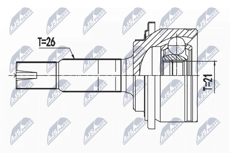 Fits NTY NPZ-TY-104 OUTER CV JOINT