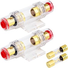 2 Packs Fuse Holders with 100A AGU/5AG Fuses, 4-8 Gauge AWG in-Line Car Amp...