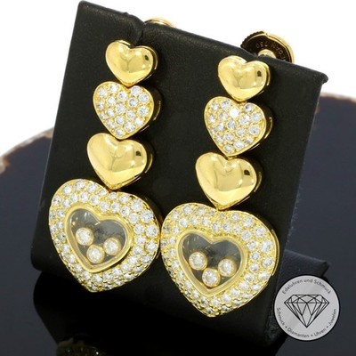 Wert 27.300,- Original Chopard Herz Brillant Ohrringe 750 / 18 Karat Gold xxyy