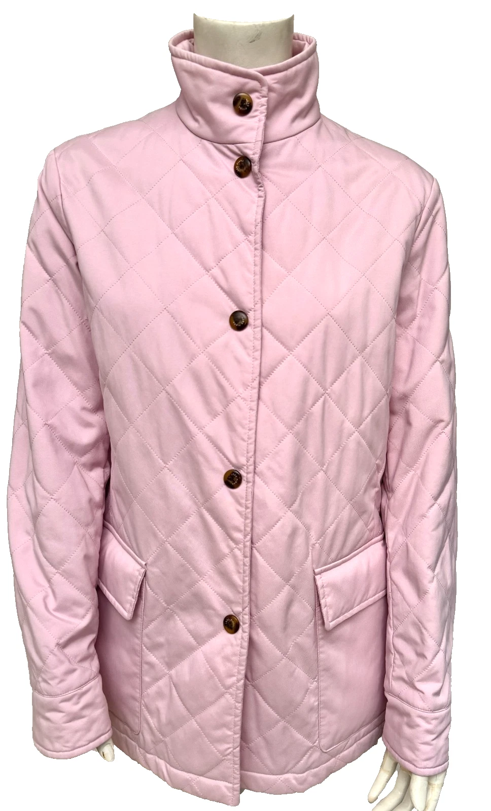 LORO PIANA Diamond Quilted Twenty K Storm System Jacket Pink Sz 44 $2495