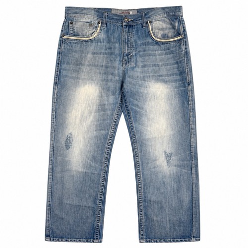 Vintage Y2K Halifax Skater Jeans 40x32 Baggy Wide Leg Light Wash Distressed Flap