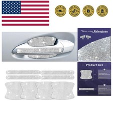 8 Pieces Bling Car Door Handle Scratch Protector, Universal Rhinestone Car St...