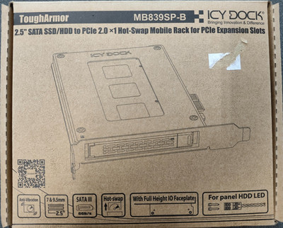 Icy Dock ToughArmor MB839SP-B SATA Hot Swap Wechselrahmen PCIe 2.0 x1