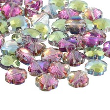 60 Pcs Transparent Shamrock Beads Jewelry Bracelet Making Supplies, Red Green