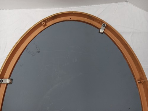 Specchio da parete ovale vintage MCM Burwood stile freccette siroco Hollywood Regency (1972) - Foto 12 di 24