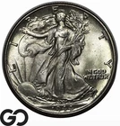 1944 Walking Liberty Half Dollar, Lustrous Solid Gem BU++