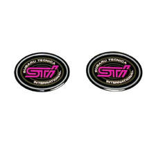 SUBARU Genuine WRX STI GC8 GM8 Front Fender Side Emblem Cherry Pink 2pcs JDM