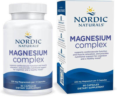Magnesium Complex - 90 Capsules - 225 Mg Magnesium, 1.9 Mg Iron - Brain & Heart 