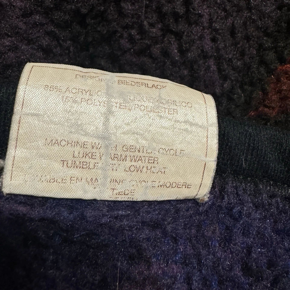 复古 Biederlack 珠宝彩色玻璃扔毯 74"x 54 英寸美国制造 — 第 4/4 张图片