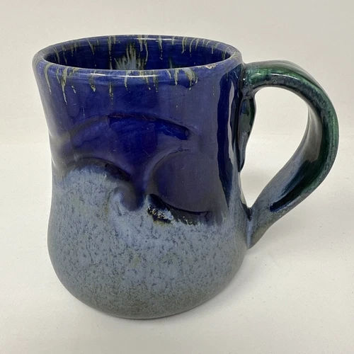 VINTAGE 1989 DOUG WYLIE ART POTTERY  OTTER/SEAL COFFEE MUG-SAN FRANCISCO-RARE