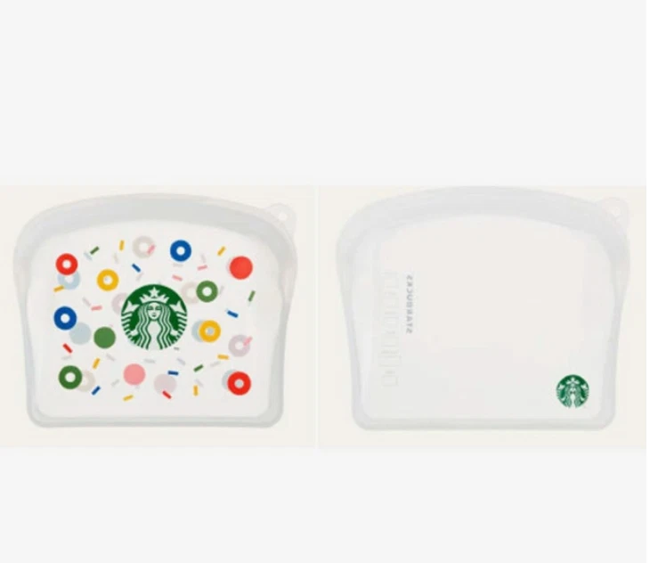 Starbucks Korea Silicone Zipper Pouch Sprinkles Design Reusable Bag Limited