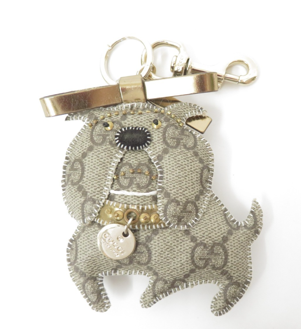 専用　GUCCI 犬型キーホルダー Authentic GUCCI Guccioli Bulldog Dog Key Holder Bag Charm