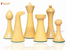 Hermann Ohme Minimalist Series Chess Pieces Only Set- Weighted Ebonised Boxwood