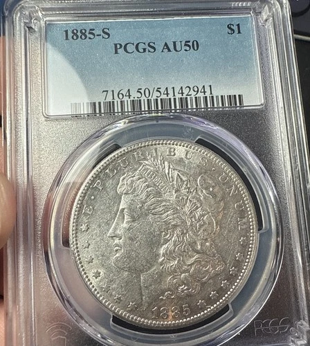 1885-S $1 Morgan Silver Dollar PCGS AU 50