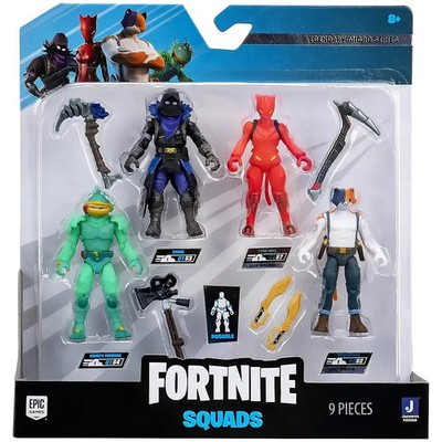 Fortnite - Raven, Red Lynx, Moisty Merman & Meowscles Action Figure Set
