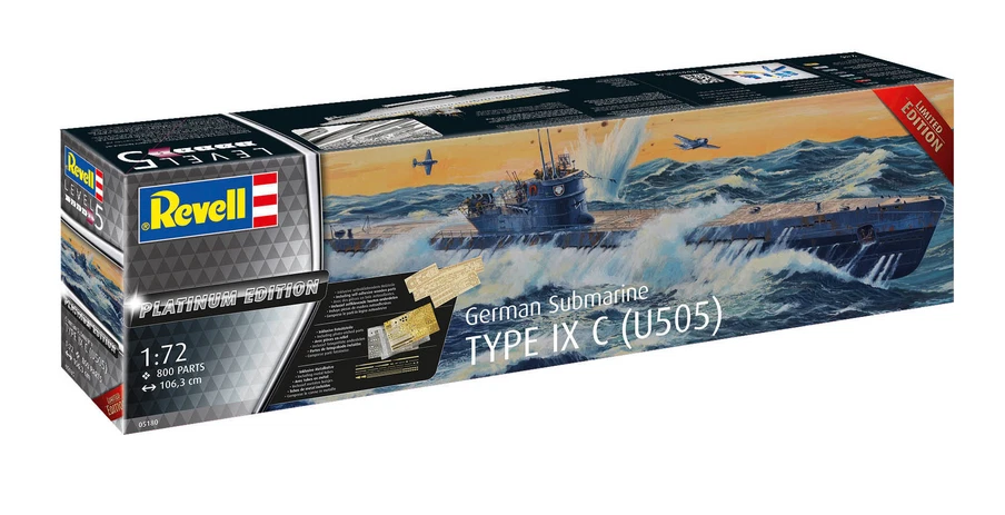 REVELL, Modello di sottomarino tedesco Tipo IX C da assemblare e dipingere - ... - Immagine 3 di 4
