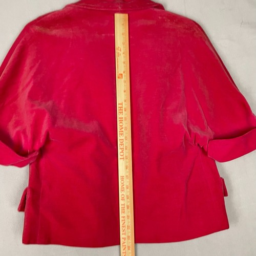 Vintage Razook's Women's Velvet Feel Pink Jacket Check Measurements Pockets - Picture 15 of 18