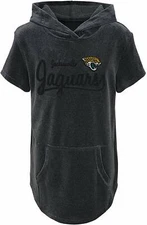 Outerstuff NFL Youth Girls Jacksonville Jaguars Short Sleeve Velvet Hooded Top