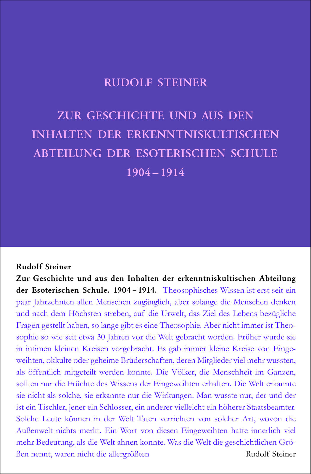 Thumbnail - Rudolf Steiner; Rudolf Steiner Nachlassverwaltung / Zur Geschichte Und