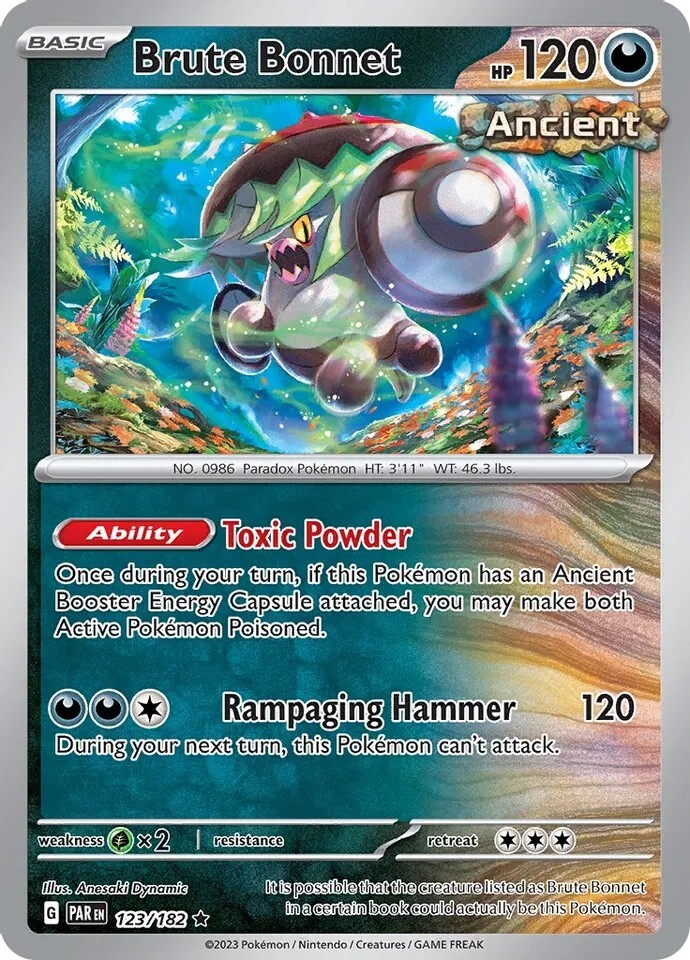 Brute Bonnet - Pokemon TCG Paradox Rift 123/182 - NM - HOLO Brute Bonnet - Pokemon TCG Paradox Rift 123/182 - NM - HOLO