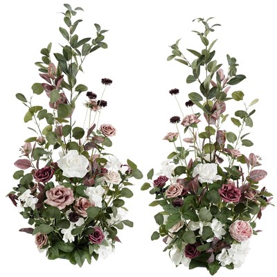Ling's Moment Dusty Rose Wedding Arch Artificial Flowers,2pc Free-Standing Al...
