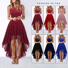 Damen Vokuhila Cocktailkleid Brautjungfer Abendkleider Elegant HochzeitKleider--