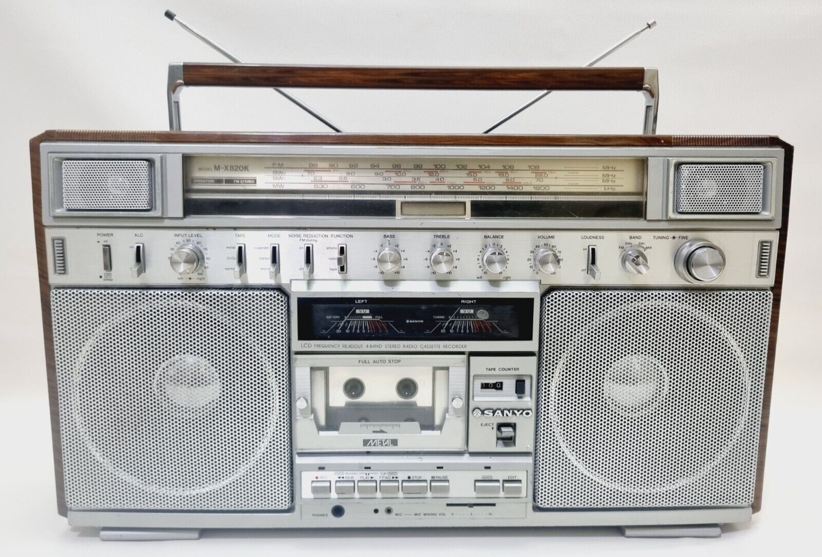 Vintage Sanyo M-X820K Boombox 🌈 RARE 🌈 Cassette Ghetto-Blaster