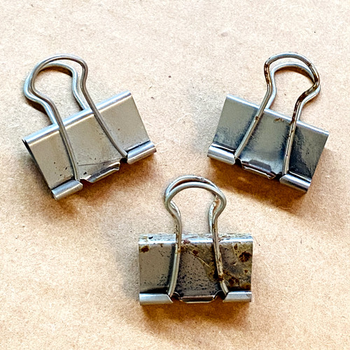 Vtg Binder Clips MCM Metal Paper Clamps Silver Craft Office Desk School Decor x