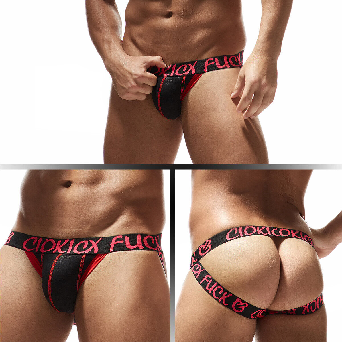 Sexy Mens Underwear Thong G-string Jockstrap Bugle Pouch Open Butt Gay  Panties