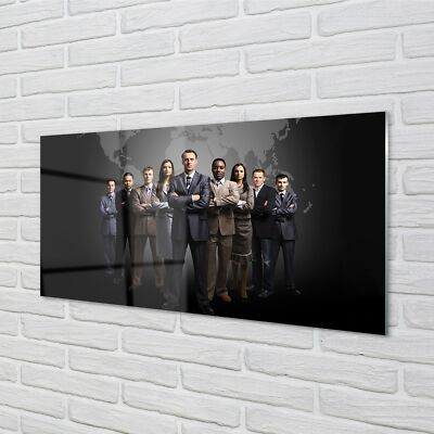 Tulup Glasbilder 120x60 Wandkunst Karte der Leute