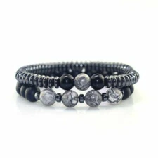 Magnetic Healing Bracelet Hematite Bead Bangle Arthritis Pain Relief Unisex Gift
