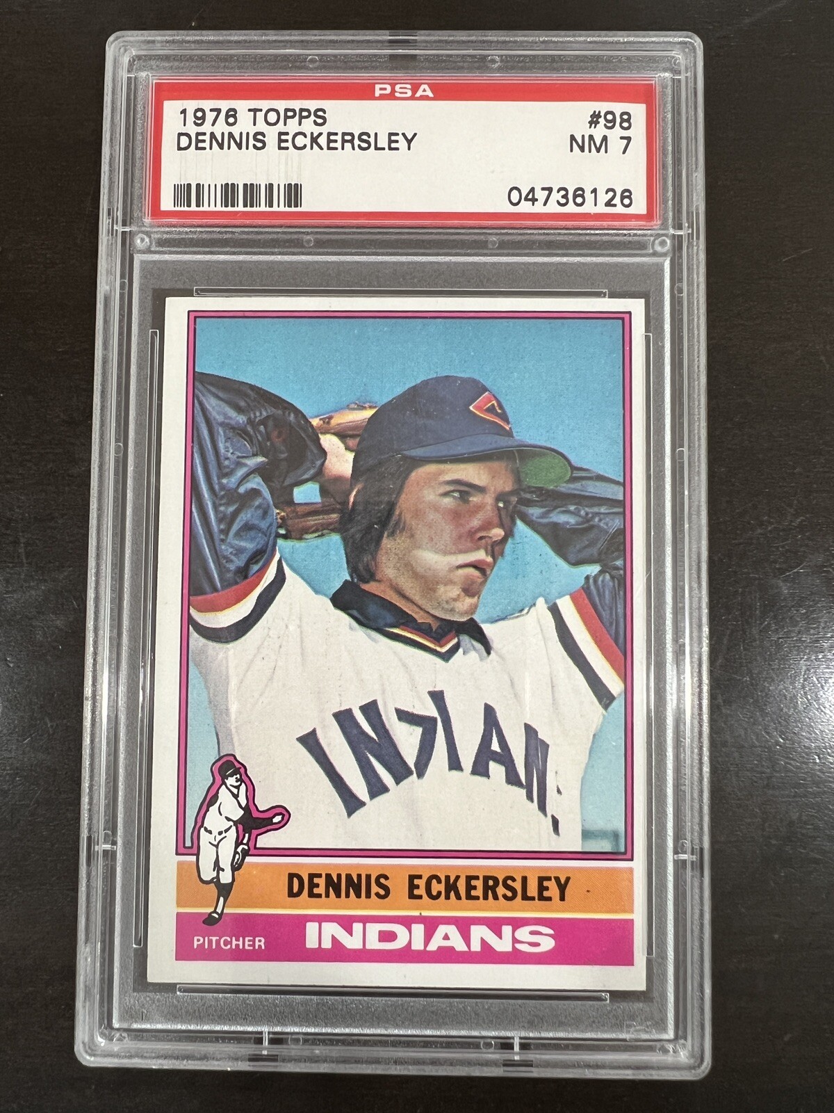 1976 TOPPS DENNIS ECKERSLEY 98 NRMT HOF RC PSA 7 BASEBALL CLEVELAND INDIANS