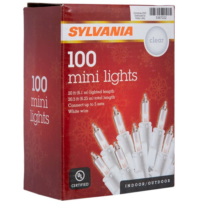Sylvania 100 clear mini light with white wire 20 feet eBay